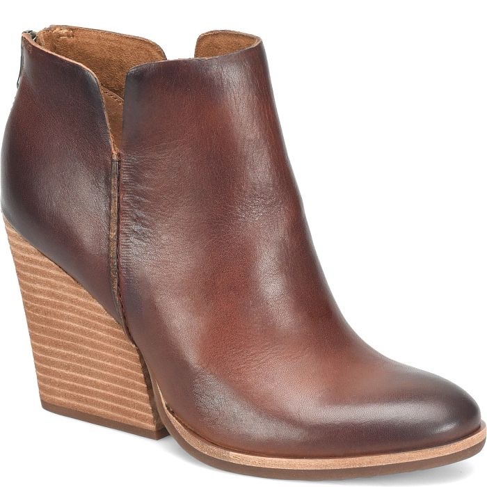 Kork-Ease Chandra Ll Brown Ankle Boots With Stacked Heel